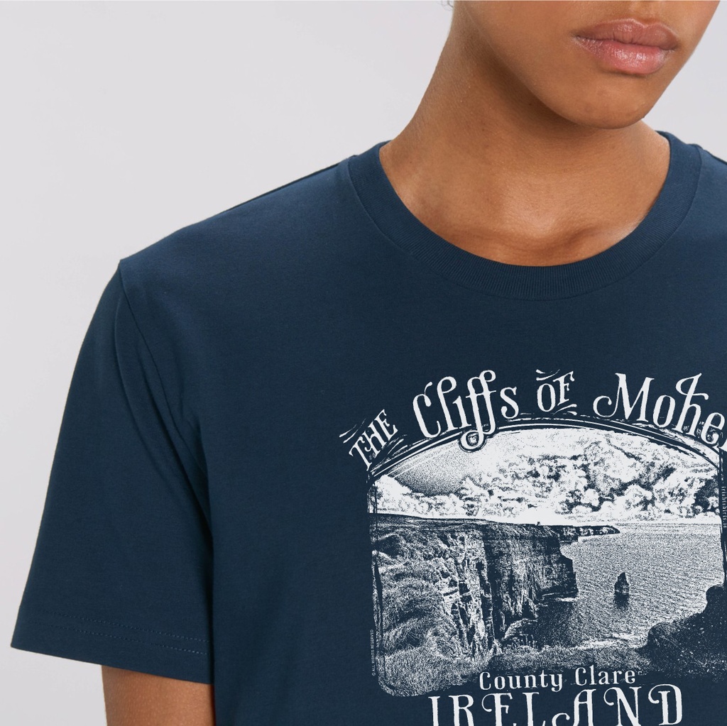 Monochrome Moher Cliffs Organic Unisex T-Shirt