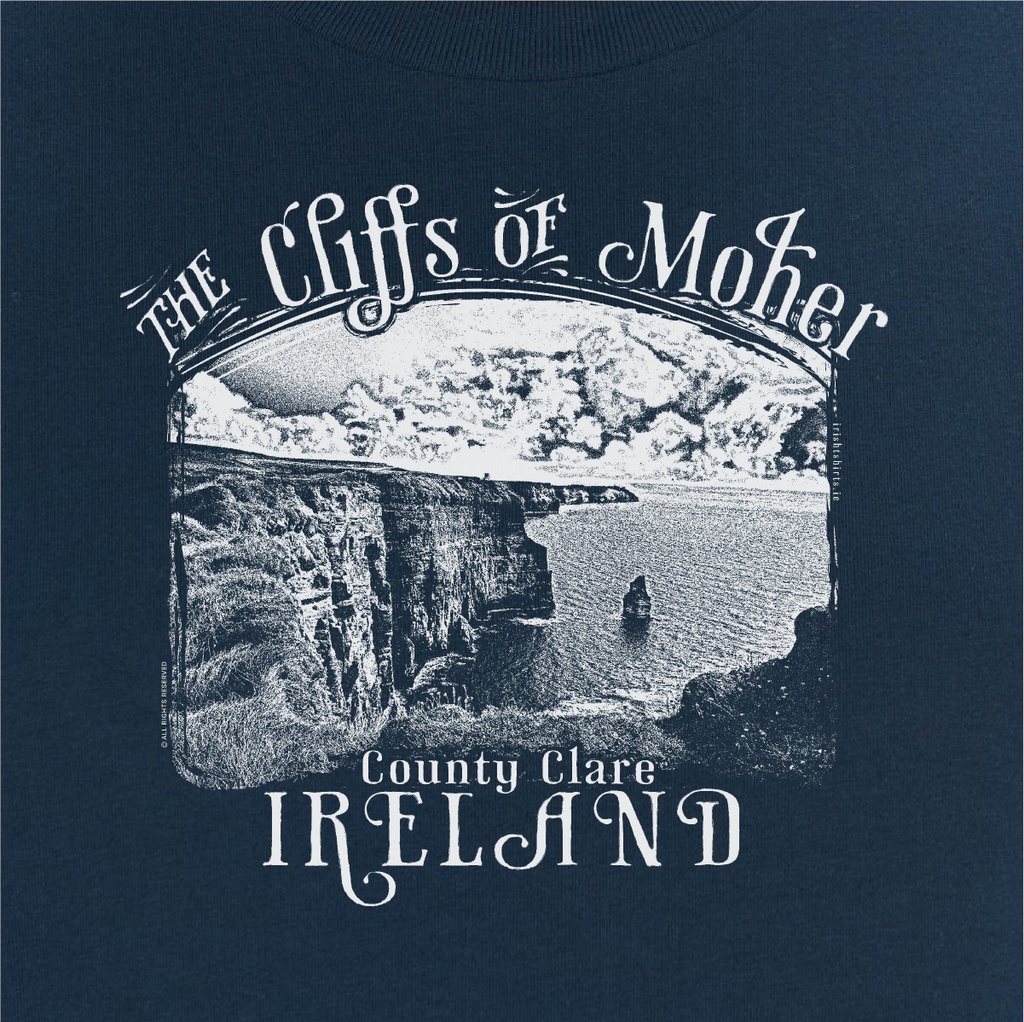 Monochrome Moher Cliffs Organic Unisex T-Shirt