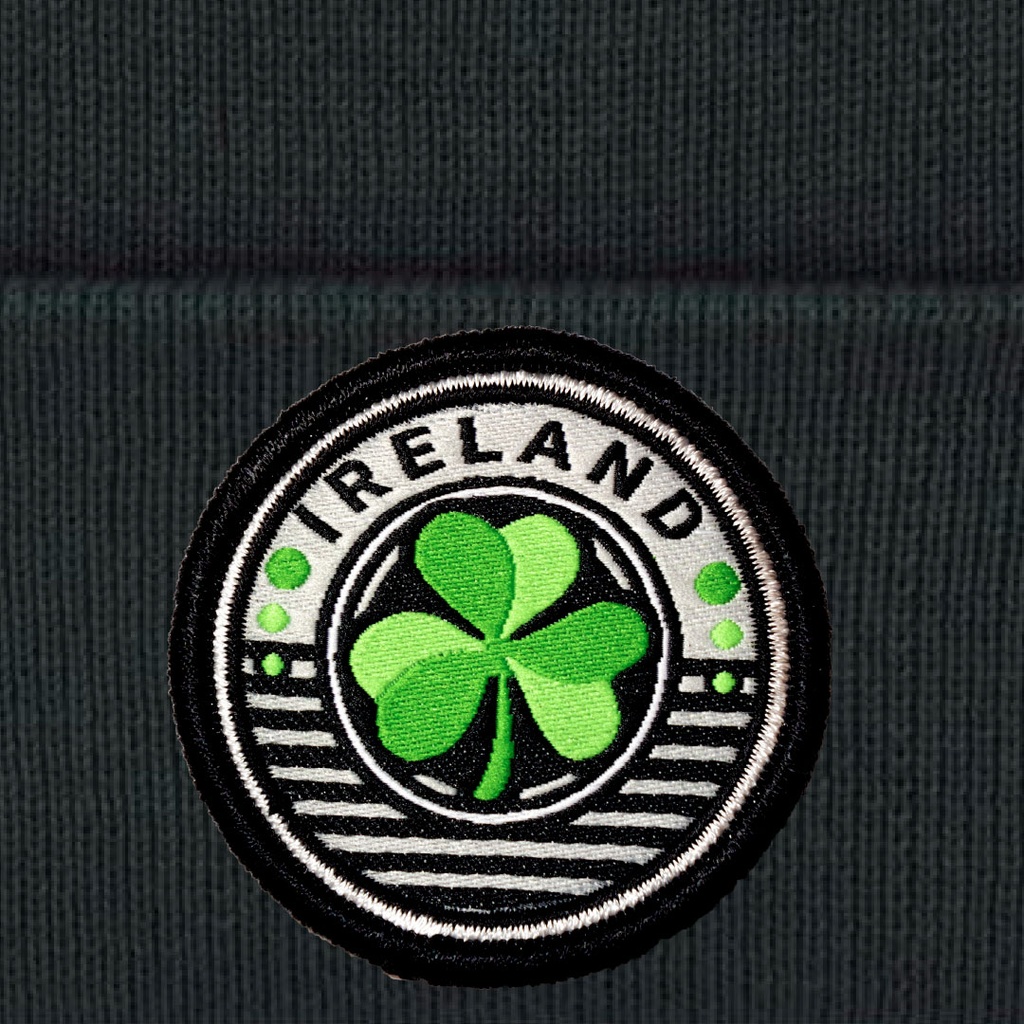 Ireland Circle Shamrock Organic Cotton Beanie