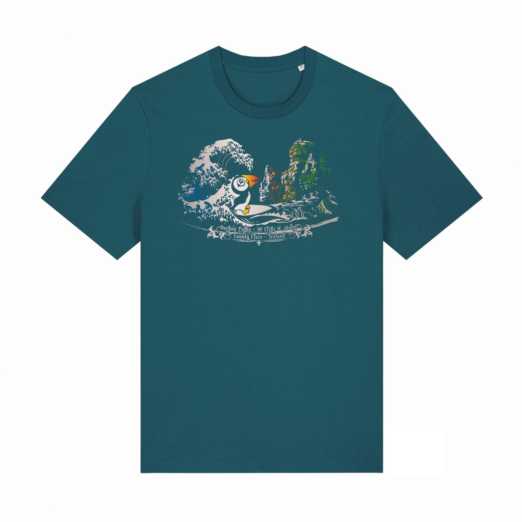 Surfing Puffin Organic Unisex T-Shirt