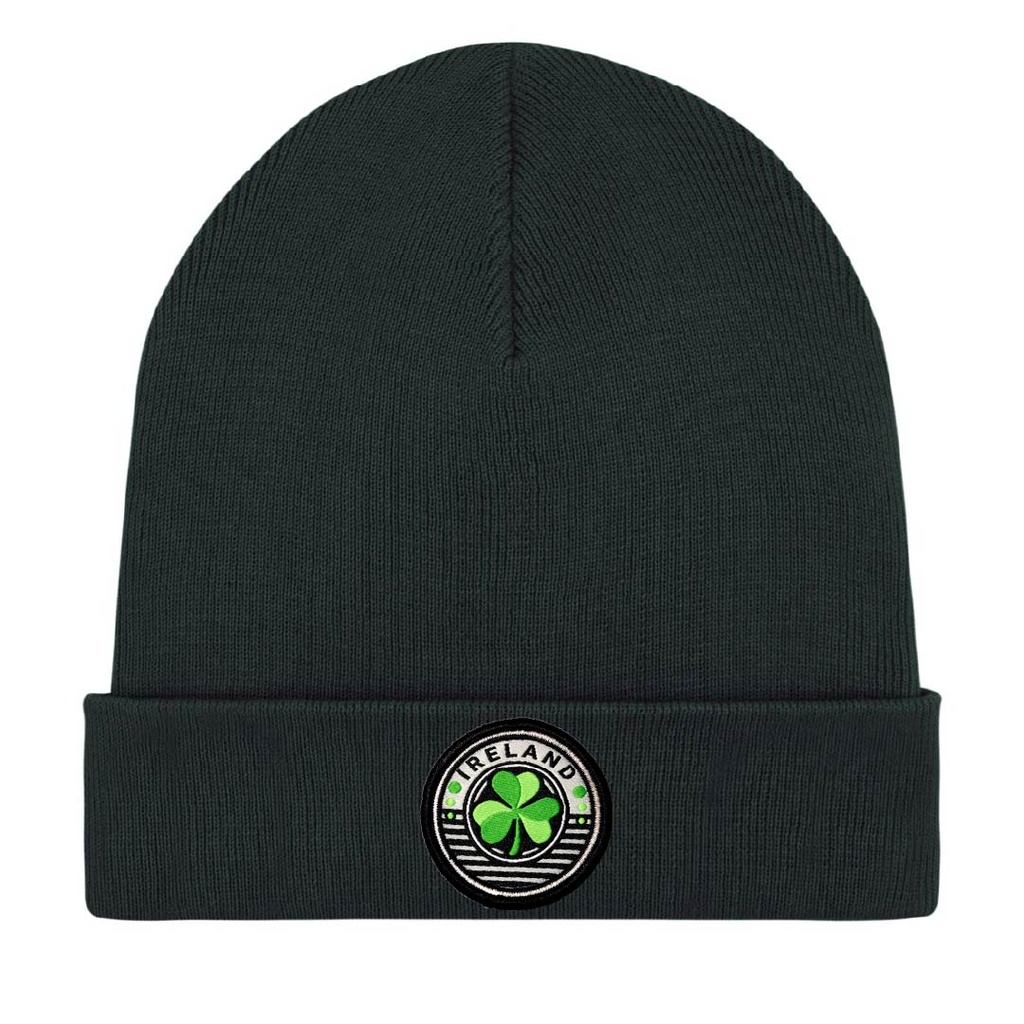 Ireland Circle Shamrock Organic Cotton Beanie