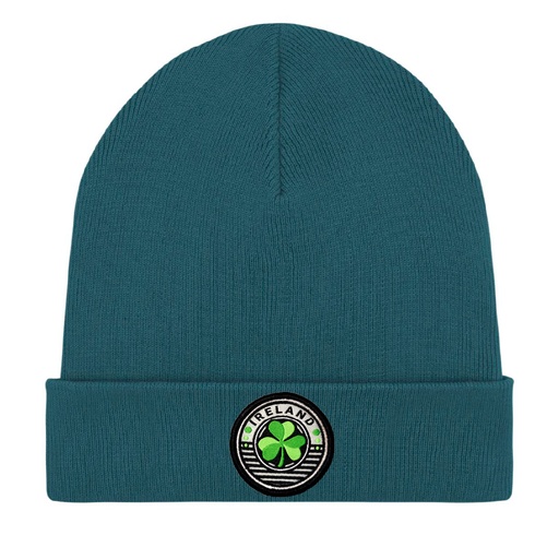 Ireland Circle Shamrock Organic Cotton Beanie