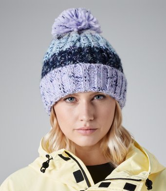 BB486 Beechfield Corkscrew Pom Pom Beanie